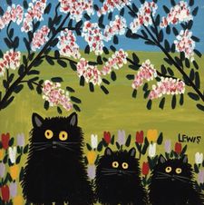 "And if you look at those three cats, they're just beautifully placed in the frame with the flowers around them."